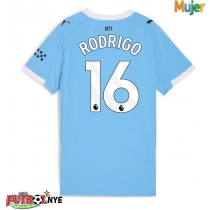 Camiseta Manchester City Rodri Hernandez #16 Primera Equipación para mujer 2025-26 manga corta